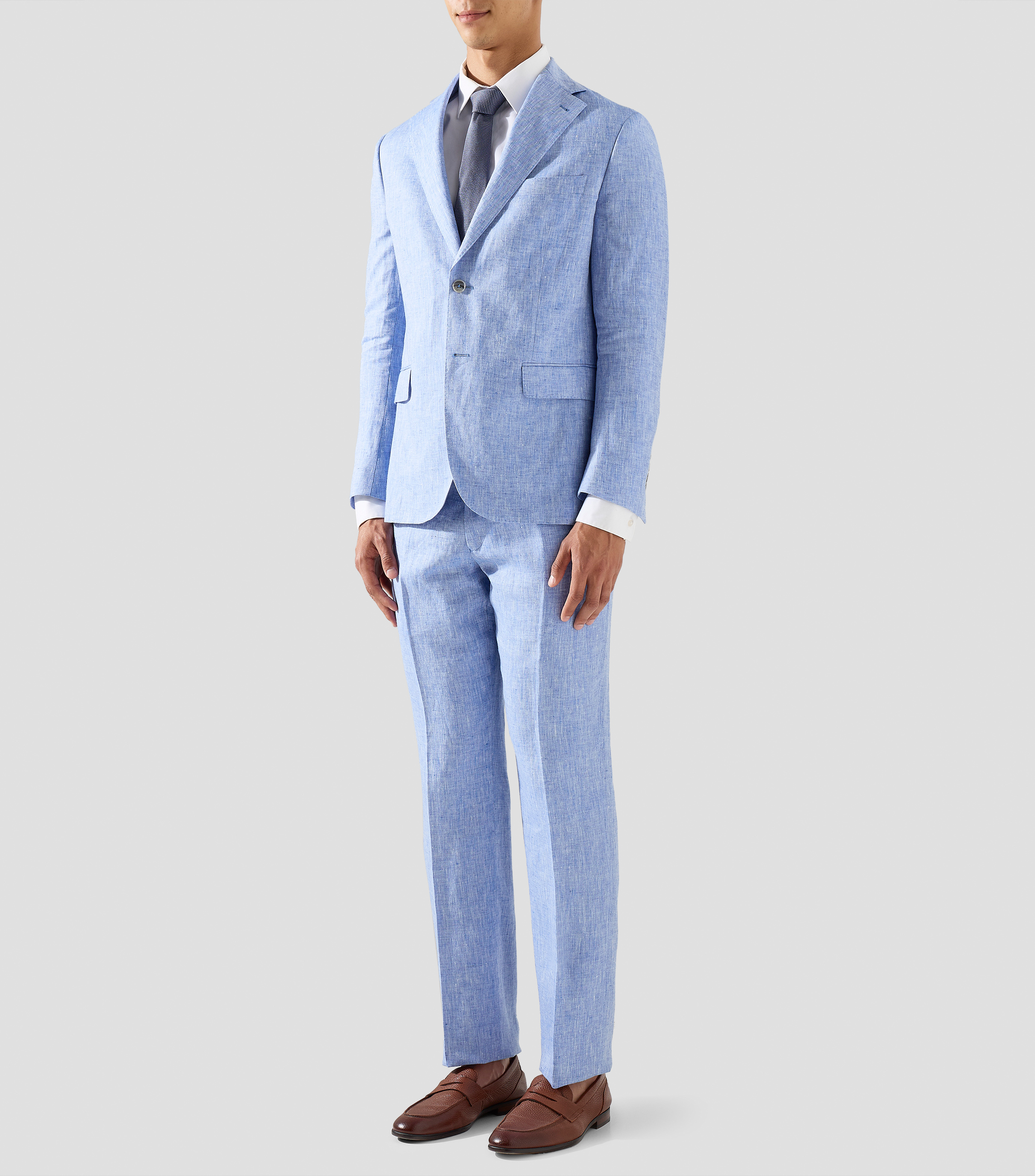Traje de Lino de Corte Regular Hombre